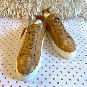 Chloe Lauren Lace Low Top Sneakers, Size 40 (10)